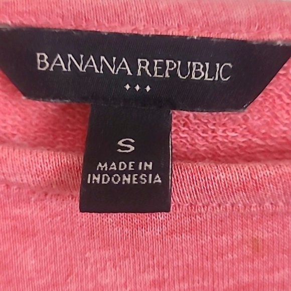 Banana republic short sleeve cropped sweatshirt Pink boat neck Relaxed Fit - Picture 4 of 6